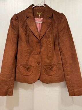 Sweetees Rust Brown Corduroy Blazer Jacket Size 4
